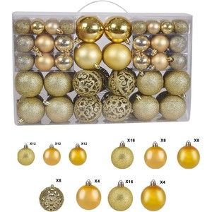 Christmas Balls Tree Ornaments-Shatterproof Tree Decorations Gold 100 Count